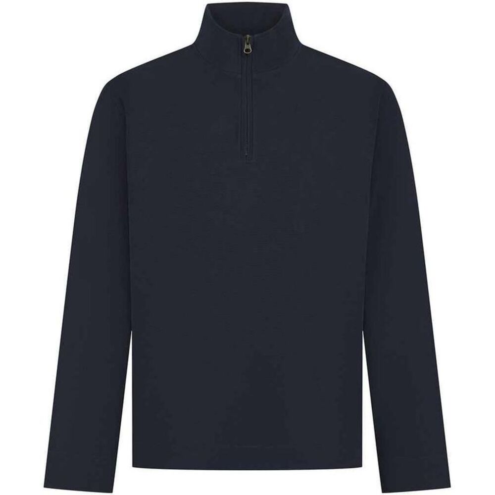 Front Row Mens Pique Quarter Zip Sweatshirt / Navy